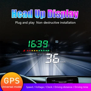 GPS HUD Head Up Display Digital One-key Switch Windshield Projector Speedometer - Picture 1 of 12