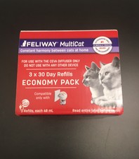 Feliway D89450B Diffuser Refill for Multiple Cats - 3 Pack Exp 09/01/2023