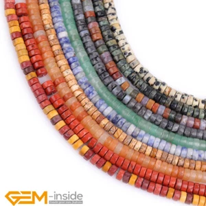 Assorted 2x4mm Gemstones Rondelle Heishi Spacer Loose Beads Jewelry Making 15" - Picture 1 of 139