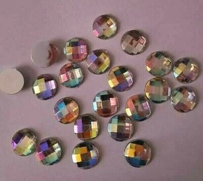 Gemas de estrás facetadas redondas CraftbuddyUS 50x15 mm AB transparente discoteca resina plana Foto 1 de 2