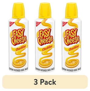 (3 pack) Easy Cheese Cheddar Cheese Snack, 8 oz - Picture 1 of 8
