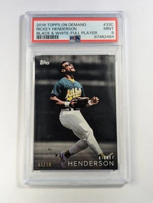 2018 Topps On Demand Black & White #33C Rickey Henderson #D 1/10 PSA 9 - Image 1 of 2