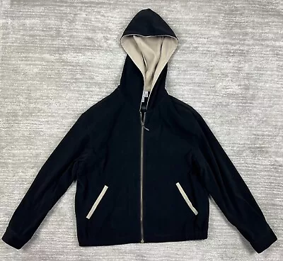 Teddi Petite Jacket Womens Petite Medium Black Beige Full Zip Hooded - Image 1 of 4