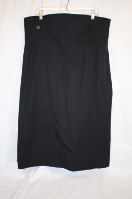 Falda midi larga negra YOHJI YAMAMOTO con botones 100 % lana para mujer M Italia (150) Foto 1 de 4