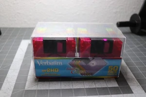 Paquete de 50 discos Verbatim DataLife Colores en estuche de almacenamiento MF 2HD IBM formateado NUEVO - Imagen 1 de 5