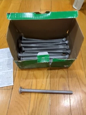 25x Hillman Carriage Bolts 3/8-16 x 6 new hardware 6" Round head top galvanized - Image 1 of 4
