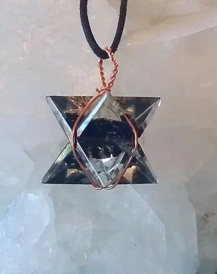 ORGONE MERKABA PENDANT, Large COPPER WRAP SHUNGITE MERKABA NECKLACE