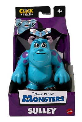 Disney Pixar Click Figs SULLEY 3" Action Move Click to Change Figura 2 Poses NOVO - Imagem 1 de 4