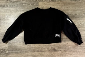 Adidas Girls Black Crewneck Sweatshirt Size Medium 12-14 - Picture 1 of 3