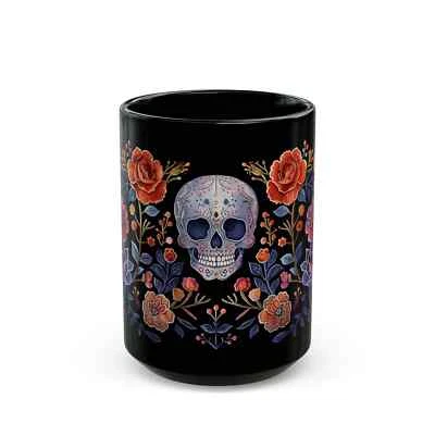 Taza de café El Día de los Muertos, 11 oz 15 oz, taza calavera mexicana del día de los muertos Foto 1 de 4