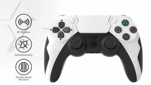 Premium Controller für Playstation & PC  PS3 PS4 kabellos weiss schwarz 3 4 slim - Bild 1 von 6