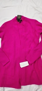 Charter Club Cashmere ladies hot pink cardigan XS Fierce pink NWT - Picture 1 of 3