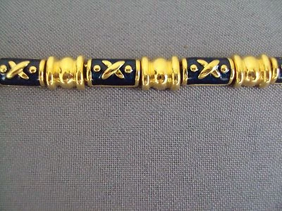 Joan Rivers Blue Enamel Gold Tone Bracelet - Image 1 of 4