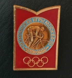 1980 Cycling XXII Olympic Games Moscow Soviet Pin Badge Sport Bike UCI USSR - Picture 1 of 3