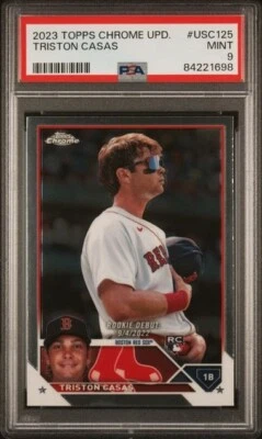 2023 Topps Chrome Update #USC125 Triston Casas Rookie Debut RC PSA 9 - Image 1 of 2