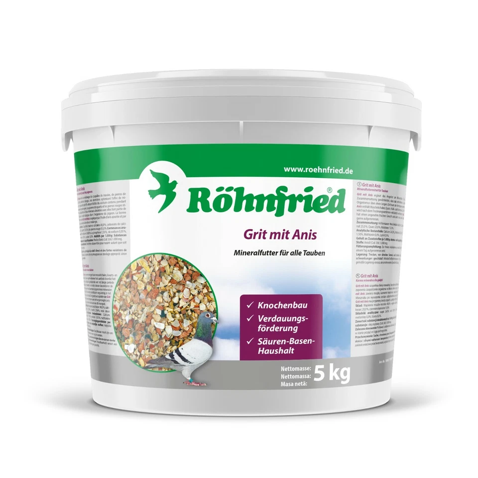 Röhnfried Grit mit Anis - optimierte Mineralien für Tauben (5 Kg) Taubenfreund - Bild 1 von 1