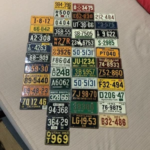 Lot of 45 Different 1953/4 WHEATIES Cereal Mini Bike Metal License Plates - Picture 1 of 7