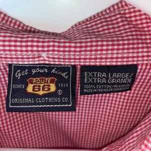 Vestido con botones Route 66 XL Cottagecore Y2K rojo y blanco a cuadros jardinería de colección - Imagen 1 de 10