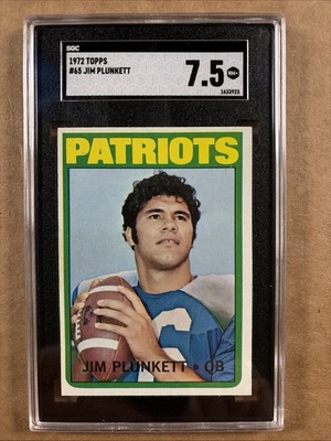 1972 Topps Jim Plunkett Rookie Card #65 Graded SGC 7.5 RC - Image 1 of 2