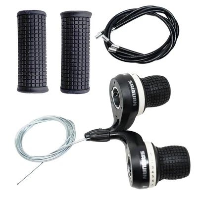 Bike Twist Gear Shifters 21 Speed Mountain Bicycle Inner Cable Handlebar Grips - Image 1 of 4