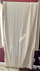 One Set of 1960's Beige Vintage Caesar’s Palace Curtains Drapes 95.5"x45.5" READ - Picture 1 of 8