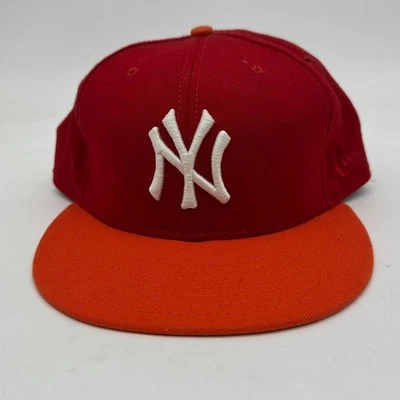 Gorra de béisbol vintage de los New York Yankees para hombre 7-5,8 roja bordada MLB New Era Foto 1 de 4