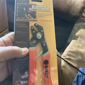 Pinza autoregolante originale Robo Grip Tools USA 7" ganascia curva RG7C NOS - Foto 1 di 6