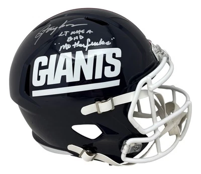 Casco réplica velocidad T/B firmado por Lawrence Taylor New York Giants FS MALO MF BAS Foto 1 de 3