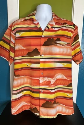 Vtg Rai Nani 60s 70s Hawaiian Tropical Shirt Men’s Size L Single Stitch Surfer - Image 1 of 4