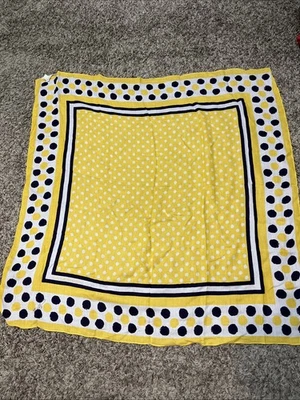 Banana Republic 围巾方形 39 英寸黄色和海军蓝圆点 — 第 1/4 张图片