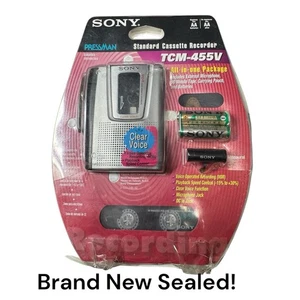 Sony Pressman TCM-455V Cassette Tape Recorder /Player Built-in Speaker & Mic New - Picture 1 of 1