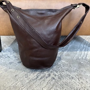 Vintage Old Coach 9085 Duffle Sac XL Bucket Bag/Schultertasche - dunkelbraun Leder - Bild 1 von 13