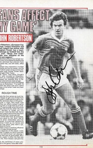 NOTTINGHAM FOREST: JOHN ROBERTSON SIGNED 10.5x7 BOOK/ANNUAL PICTURE+COA - Picture 1 of 1
