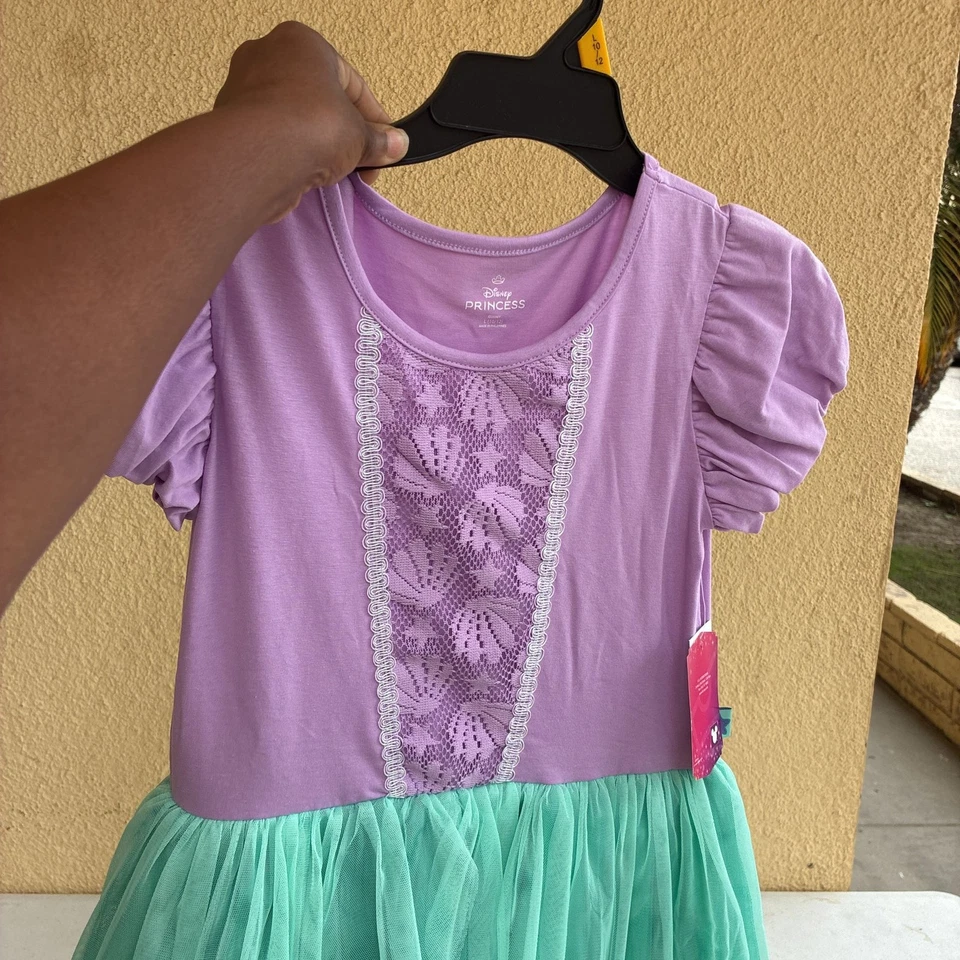 Disney Princesa Niñas Sirenita Ariel Vestido Juegos con disfraces con mangas abullonadas Foto 1 de 1