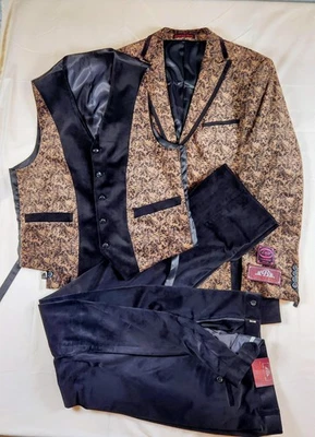 Traje de 3 piezas House of St. Benets para hombre 38L 32W color topo cachemir ajuste moderno HPS82V Foto 1 de 4