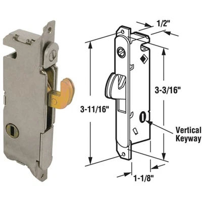 Prime-Line Sliding Patio Door Steel Vertical Mortise Patio Door Lock E 2013 - Image 1 of 2
