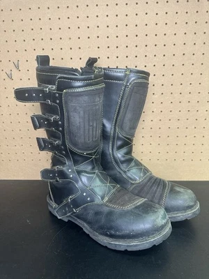 Ботинки для езды на мотоцикле Icon Elsinore мужские размер 10 черные кожаные с пряжкой сбоку на молнии - Изображение 1 из 4