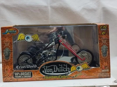 Jada Toys 1/10 Von Dutch Cruel World Bicicleta Personalizada Motocicletas Moto  - Imagem 1 de 4