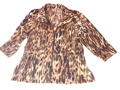 Chaqueta ligera Zenergy 2 cremallera completa estampado animal leopardo marrón beige L Chico Foto 1 de 4