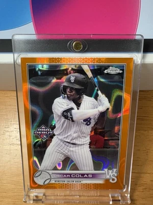 Oscar Colas Topps Pro Debut Chrome Orange Raywave Rookie /25 #PDC-153 - Image 1 of 2