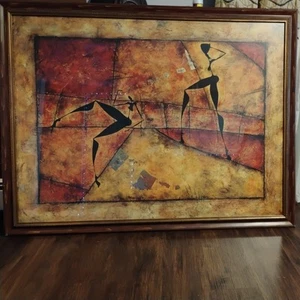 56"x42" AU PIED DE COLLINES by ROBERTO FANTINI - SILHOUETTES CHOICES of CANVAS - Picture 1 of 8