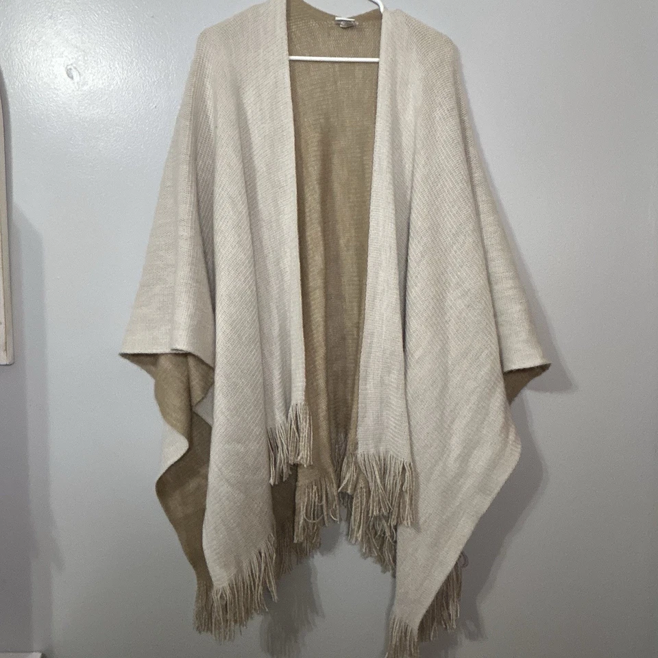 Sonoma Suéter Abrigo Cárdigan Mujer OS Suave Dos Tonos Borla Poncho Boho Hippie Foto 1 de 4