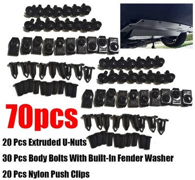 Body Bolts & U-nut Clips M6 Engine Under Cover Splash Shield Guard For Chrysler - Image 1 of 4