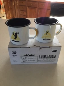 Ski Doo Oem 14oz Enamel Mug B104720000 Lot Of 2 - Picture 1 of 5