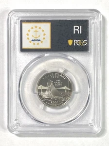 2001 S SILVER Rhode Island State Quarter Proof PR69 DCAM PCGS Flag Label  - Picture 1 of 2