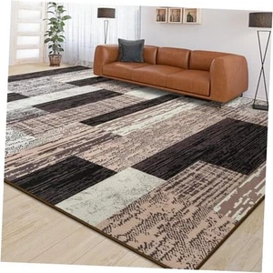Large Area Rugs,Modern Geometric Patchwork Floor Decor for Bedroom Aesthetic - Picture 1 of 7