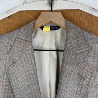 Abrigo Deportivo De Colección Austin Reed Blazer Para Hombres 38R Gris Cuadros A Cuadros 2 Botones Seda Foto 1 de 4