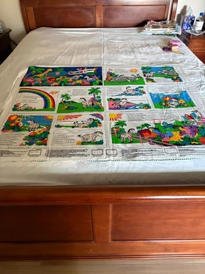 Vint.  V.I.P. Panel de libro de tela de coser con estampado Cranston "The Rainbow Zebra" Foto 1 de 4