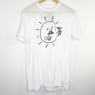 Camiseta gráfica manga corta blanca mandarina negra para mujer talla mediana M Foto 1 de 4