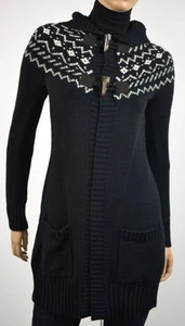 Ralph Lauren BLACK HOODED CARDIGAN SWEATER NWT XS $249 - Picture 1 of 1